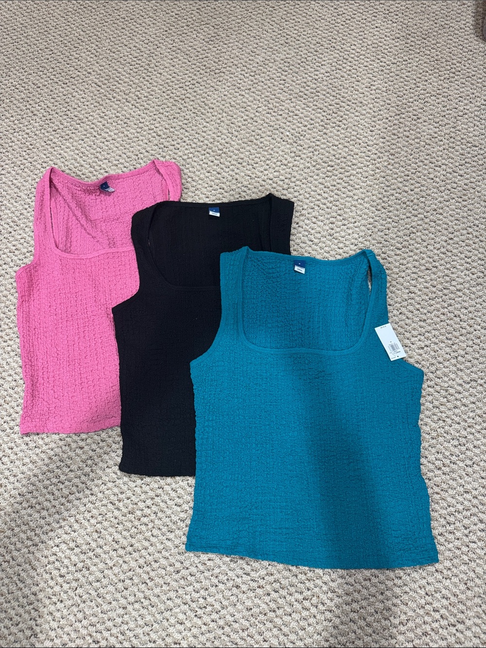 Old Navy Tank Top Set — Pink, Black, Teal
